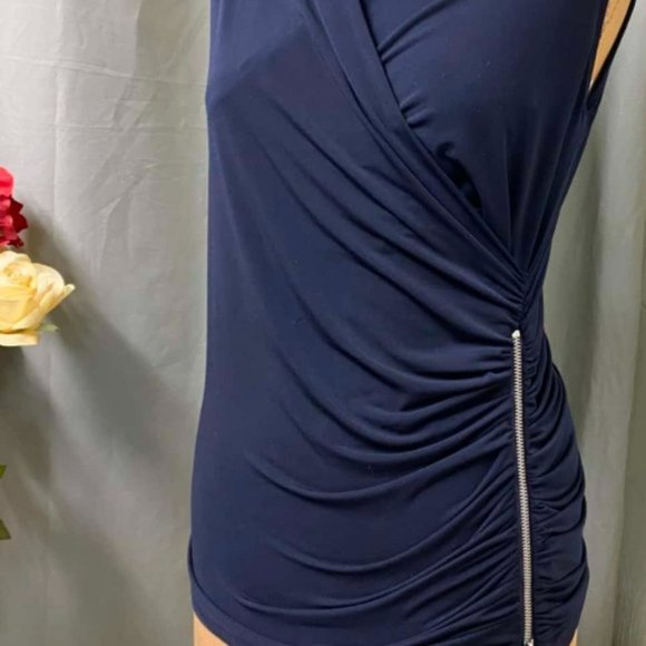 CUE Red Cut Out Sleeveless Office Knit Tank Top - Picture 8 of 8